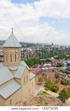 The Church of St. Nicholas in the fortress Narikala in Tbilisi. The Republic Of Georgia