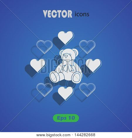 Teddy bear - Valentine's Day vector icon