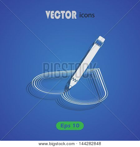 Drawing heart - Valentine's Day vector icon