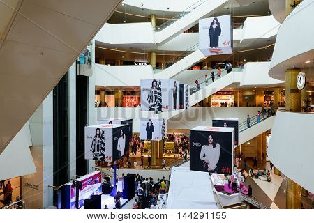 SAINT PETERSBURG, RUSSIA - AUGUST 14, 2014: Part of the Commercial center 'Galery' in Saint Petersburg. One of the biggest commercial centres in the city, opened on Nov 25, 2010
