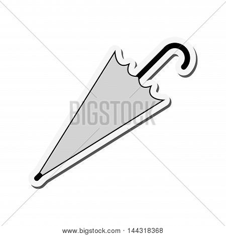 flat design closed umbrella icon vector illustration
