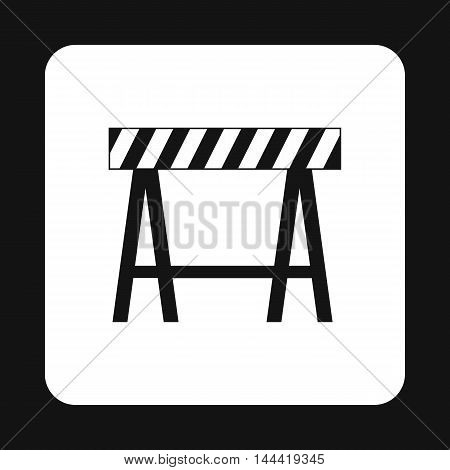 Prohibitory sign icon in simple style isolated on white background. Construction symbol