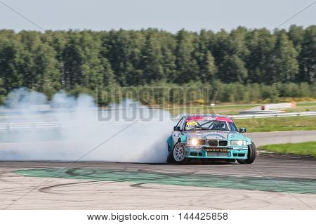 Nizhny Novgorod Russia Aug 20, 2016 : Russian Drift Series Stage 5 RDS Zapad West Vitaly Polishchuk. BMW3 E36.