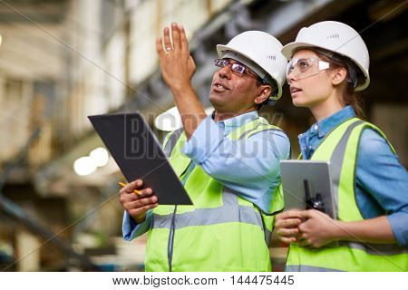 Manual workers working