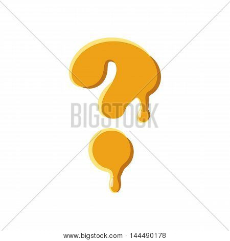 Question mark from honey icon isolated on white background. Punctuation symbol