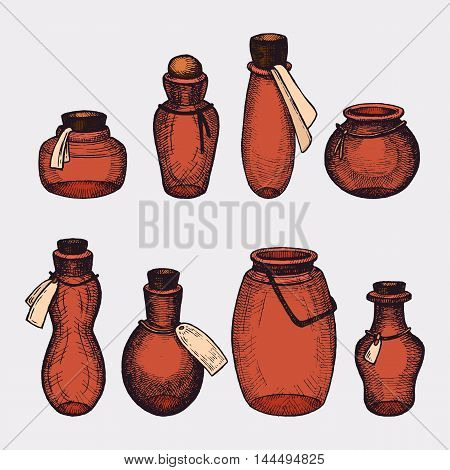 Vector illustration with ink elements isolated on white background. Vintage theme