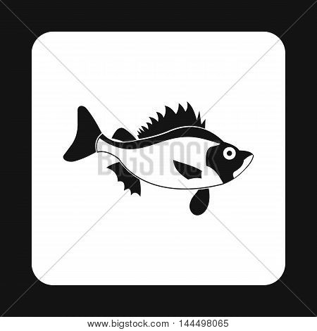 Ruff fish icon in simple style isolated on white background. Inhabitants aquatic environment symbol