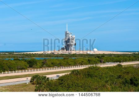 Titusville Cape Canaveral Florida USA - November 22 2011: Space Shuttle Launch Center - the launch pad where the final Space Shuttle will go into orbit Summer of 2011.
