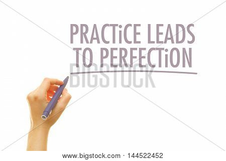 Hand writing Practice leads to perfection on a transparent wipe board