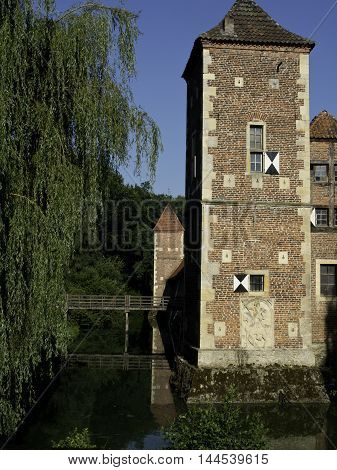 the Castle huelshoff in the german muensterland