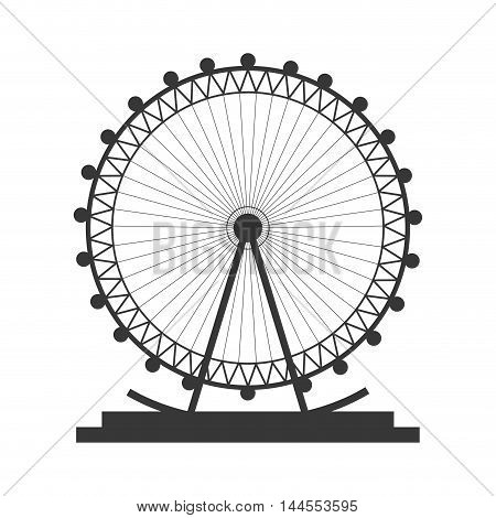 flat design ferris wheel icon vector illustration