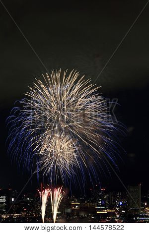 Fireworks in Yokohama Minato Mirai 21, Kanagawa, Japan