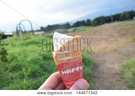 delicious sweet ice cream at outer place
