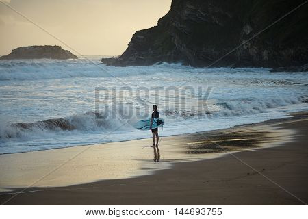 Surfing In North Europe In Autumn