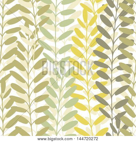 Background of leaves. Vector pattern. Vector texture with hand drawn leaves and plants.
