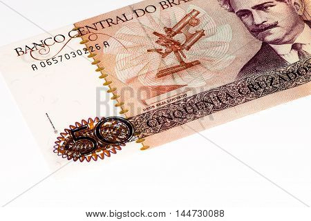 50 Brasilian cruzados bank note. Cruados is the former currency of Brasil