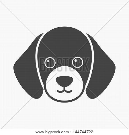 Dog muzzle vector illustration icon in black design