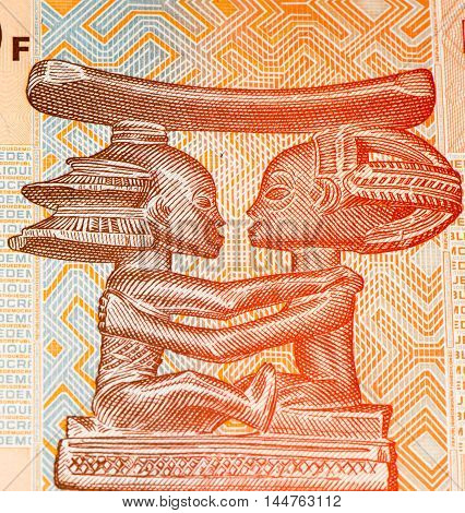 10 Congoles francs bank note of Congo. Congoles franc is the national currency of Congo