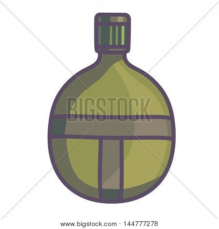 Hip flask icon. Men drinking accessory. Isolated vector illustration