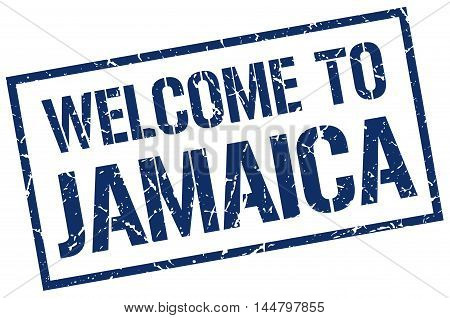 welcome to Jamaica. stamp. grunge square sign
