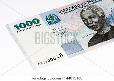 1000 Tanzanian shillings bank note. Tanzanian shilling is the national currency of Tanzania