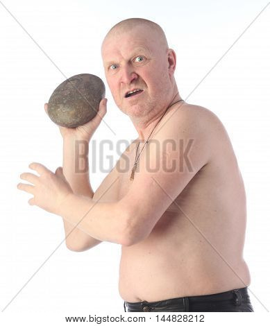 Portrait Of An Adult Man With A Naked Torso