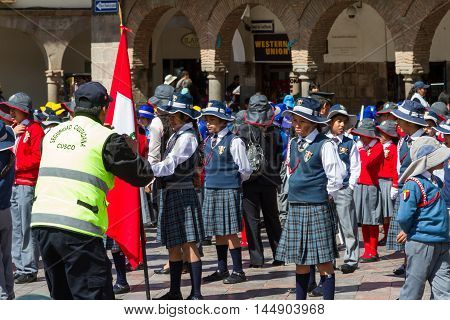 Swearing Of The School Police Or Juramentacion De La Policia Escolar En Cusco