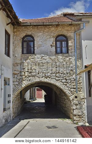 An historic arched building in the southern city of Trebinje in Republika Srpska Bosnia and Herzegovina