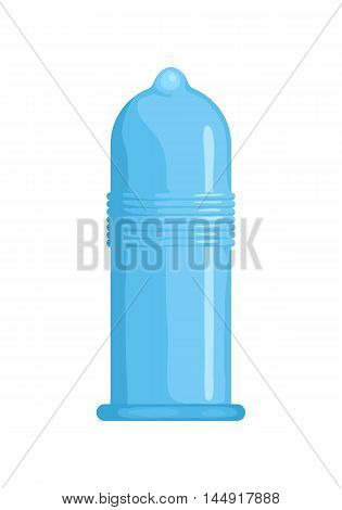 Contraception method condom. Contraceptive icon. Safe sex. Disease prevention and birth control. Planning pregnancy. Flat vector illustration isolated on white background