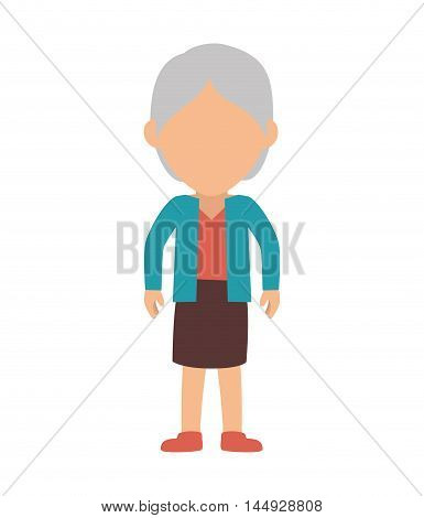 old woman cartoon female avatar adult vector illustration