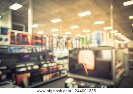 Vintage Blurred Smart Tvs With 4K And Ultra Hd Display