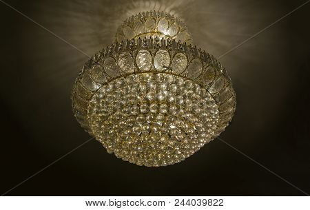 Close Up Chandelier Decoaration On Top Of Luxuary Home.