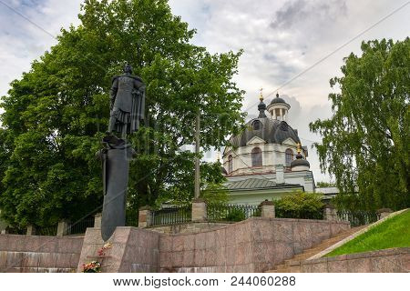 Ust-izhora, Saint Petersburg, Russia - August 21, 2017: The Monument To Alexander Nevsky At The Site