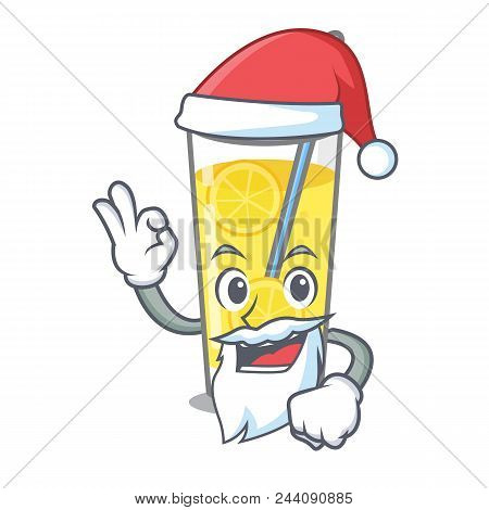 Santa Lemonade Mascot Cartoon Style Vector Illustration