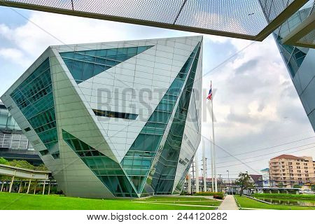 Bangkok,thailand - January 30, 2018: Diamond Building Of Bangkok University (rangsit College). It Is