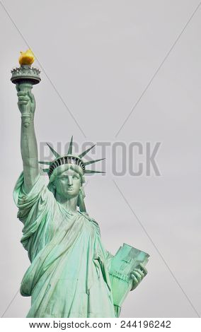 The Statue Of Liberty Is A Colossal Neoclassical Sculpture On Liberty Island In New York Harbour
