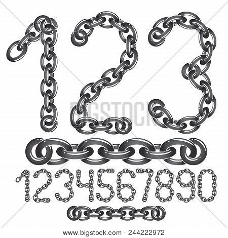Vector Modern Numbers Collection. Trendy  Numbers For Use As Poster Design Elements. Created Using M