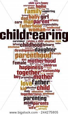 Childrearing Word Cloud Concept. Vector Illustration On White