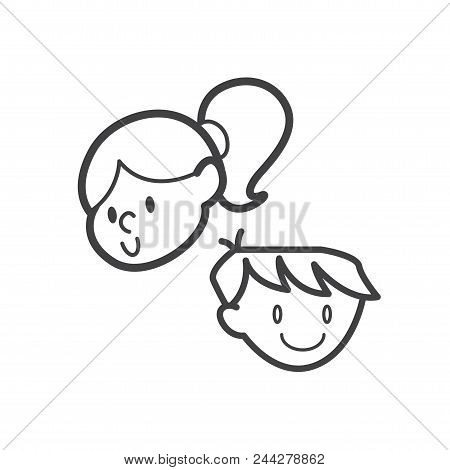Kid Icon Symbol Child Design Set Joy Happy Friends Smile
