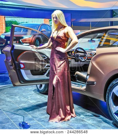 Russia, Moscow, Expocentre, 29 August - 9 September 2012: Motor Show Girls At 4Th Moscow Internation