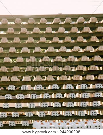Perspective View Of Stacked Rails.