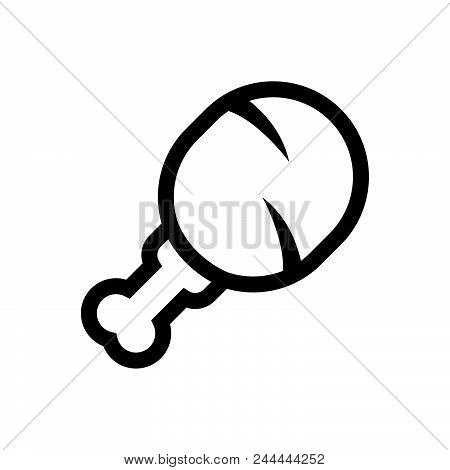 Chicken Leg Vector Icon On White Background. Chicken Leg Modern Icon For Graphic And Web Design. Chi