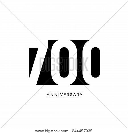Seven Hundred Anniversary, Minimalistic Logo. Seven-hundredth Years, 700th Jubilee, Greeting Card. B
