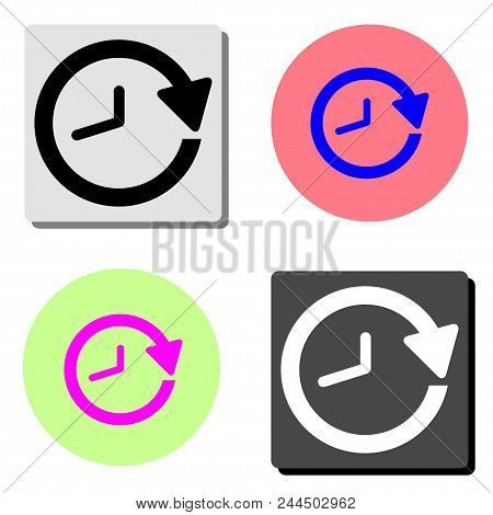Update. Simple Flat Vector Icon Illustration On Four Different Color Backgrounds