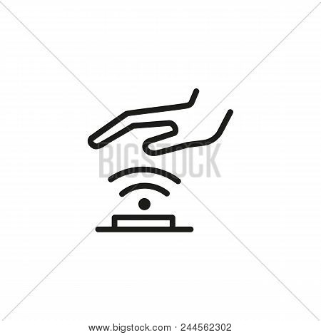 Palm Scanning Line Icon. Hand, Sensor, Palm Print. Verification Concept. Can Be Used For Topics Like