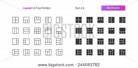 Layout Ui Pixel Perfect Well-crafted Vector Thin Line And Solid Icons 30 3x Grid For Web Graphics An