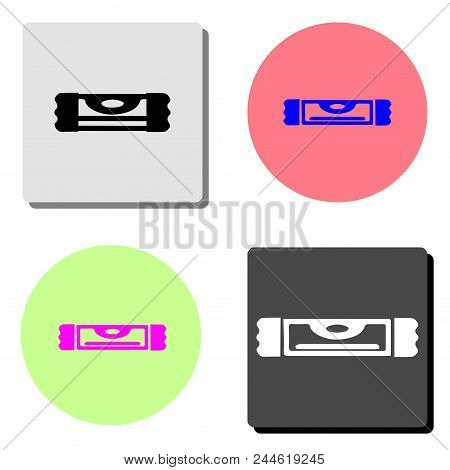 Bubble Level. Simple Flat Vector Icon Illustration On Four Different Color Backgrounds
