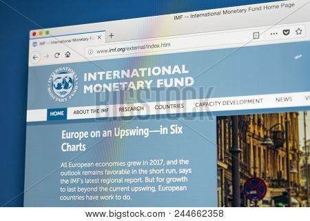 London, Uk - May 17th 2018: The Homepage Of The Official Website For The International Monetary Fund