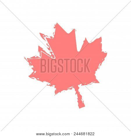 Isolated Textured Maple Leaf. Vector Illustration Design