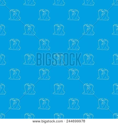 Dead Body Pattern Vector Seamless Blue Repeat For Any Use